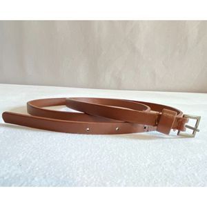 Womens Ultra Skinny Tawny Brown Belt Medium Faux Leather